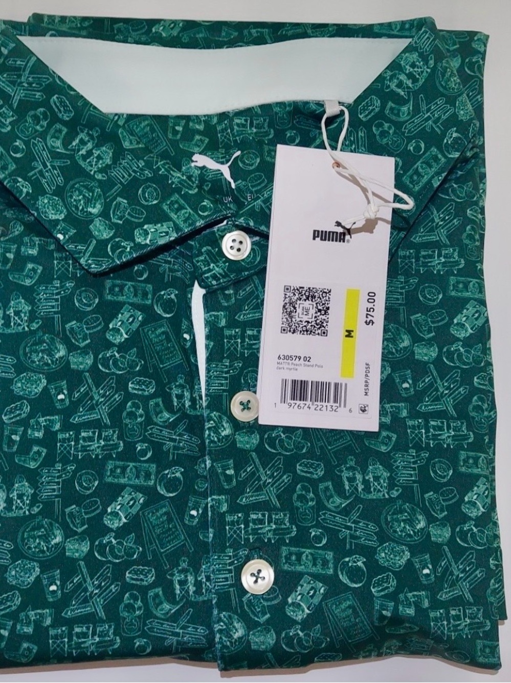 NWT PUMA MATTR DARK MYRTLE HIGH PERFORMANCE MENS GOLF POLO 4-WAY STRETCH SIZE M - Picture 6 of 14